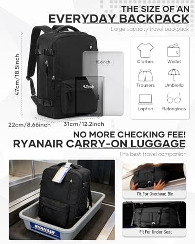 SZSYCN Vacuum Backpack Travel Bag With Pump Ryanair Cabin Size Bag 40x30x20 — view 3