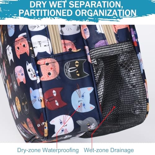 wordmouk Toiletry Bag Wet and Dry Separation Double-Layer Large Cosmetic Bag Travel Makeup Bag Water-Resistant Hanging Toiletry Wash Bags Toiletries Organizer Toilet Bags for Swimming Gym Trip — view 4