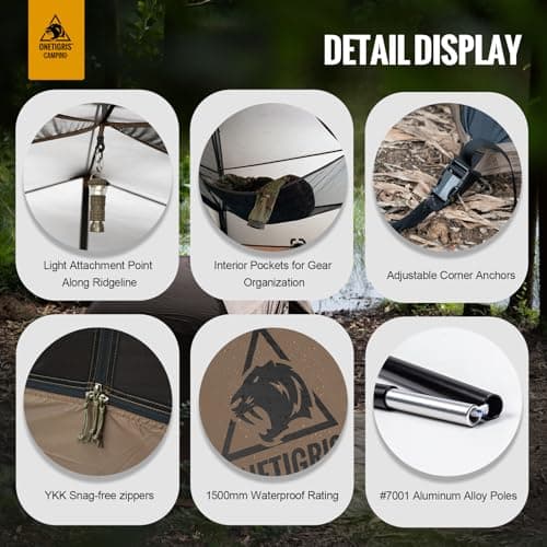 OneTigris COSMITTO 2 Person Backpacking Tent Shelter- Free Standing Lightweight Waterproof 3 Season Camping Tent for Outdoor Hiking Mountaineering — view 5
