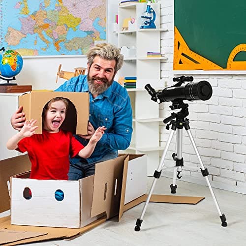Astronomical Telescope, Pro 400/70 FMC Refractor Telescopes with Adjustable Tripod & & Finder Compass Portable Travel Telescope Perfect Portable Scope for Adult Children Teens — view 5