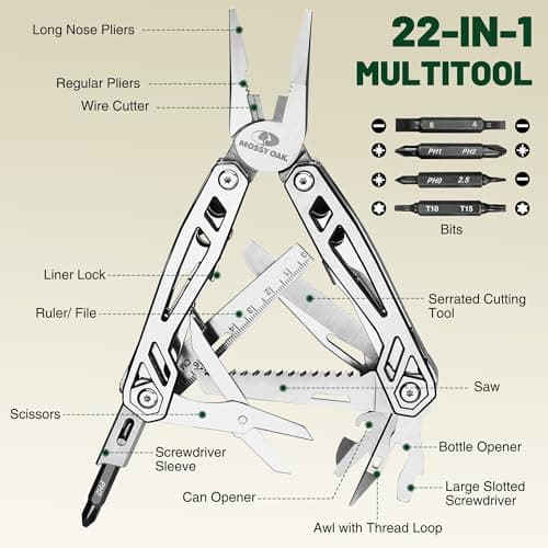 Mossy Oak 22-in-1 Pocket Multi Tool Pliers, Metallic — view 2