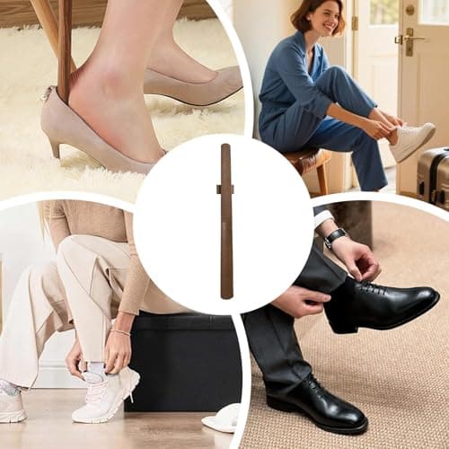 Magnetic Shoes Horn, Comfortable Wooden Handle, 55cm, Beech Wood Shoe Lifter, Long Handle Magnetic Shoe Horn, Compact And Easy Storage, For Adults Elderly Travel Pregnancy Home — view 4