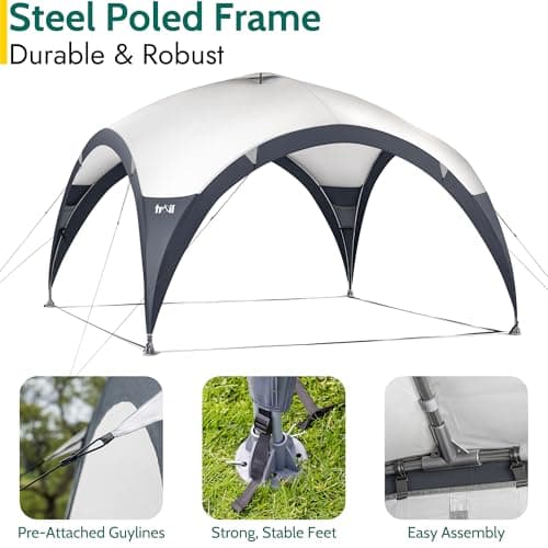 Trail Steel Dome Gazebo with Zip-Away Sides, Carry Bag, 3.5m x 3.5m — view 5