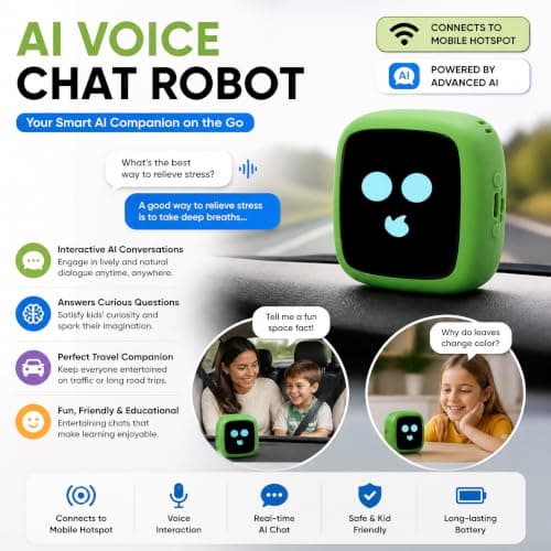 Dpofirs Ai Robot Partner Desktop Companion for Family Travel Car, 1.54in Color Screen & Voice Control — view 5