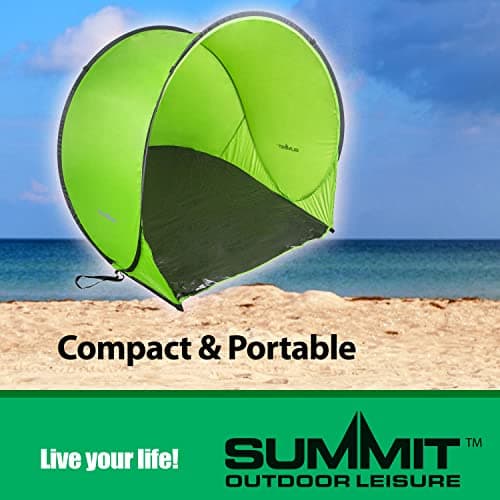 VFM e-Store - Easy-To-Assemble Green Pop Up Tent for Beach, Fishing, and Camping - Perfect Shelter for Picnics, Festivals, and Summer Break - Portable and Ideal for Holiday Survival Equipment — view 3