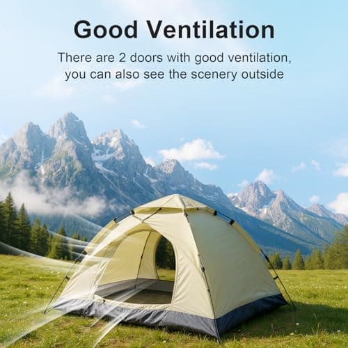 BREEZENEST 2-3 Person Instant Pop-Up Dome Tent – Waterproof & UV Protection Camping Tent for Hiking, Outdoor, Backpacking, Includes Carry Bag (White) — view 6