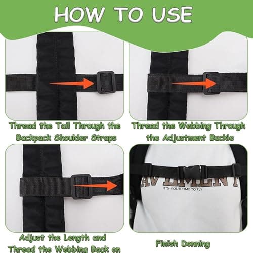 2 Pcs Backpack Chest Straps, Backpack Adjustable Chest Strap for School Bags Sternum Straps For Backpacks Straps, Non-Slip Quick Release Backpack Sternum Strap for Outside Travel (Black, Gray) — view 4
