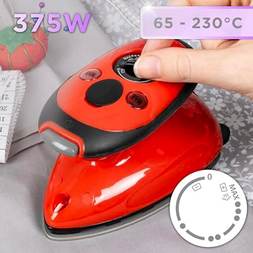 Duronic Travel Iron SI2 BK 375W Mini Irons with Variable Temperature Portable 50ml Black Steam Iron For Holiday Quilting Crafts Compact Design for Travelling — view 3