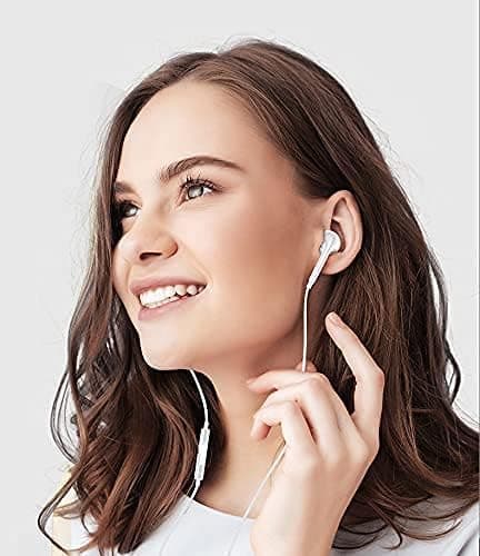 Earphones, In-Ear Headphones Earphones 3.5mm Jack Wired Earbuds with Microphone Mic, Noise Isolating Earbuds Deep Bass Corded In-Ear Headphones for i-Phone, Samsuing & More device (White) — view 4