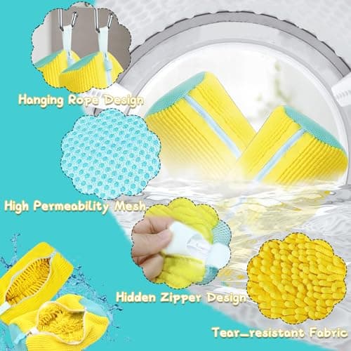 2 Pack Shoe Laundry Bags for Washing Machine, 30x18x4cm, Yellow — view 3