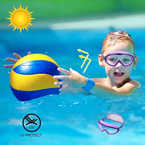 RUIGAO Kids Swim Goggles Age 4-7, Toddler Goggles No Tangle, Child Swimming Mask/Bungee Strap/Soft Band (1PK - Purple Princess) — view 5