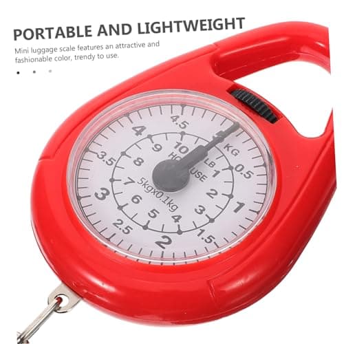 Veemoon Portable Red Mini Spring Scale Handheld Hanging Weight Scale Hook for Travel Luggage and Fishing — view 3
