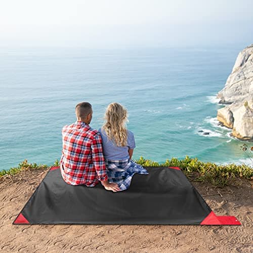 Odoland Picnic Blanket 110 x 160 cm Pocket Blanket Heatproof Sandproof Thin Ground Sheet - Lightweight Foldable Beach Mat for Outdoor Camping, Travel, Hiking, Picnic for 1-2 People — view 6