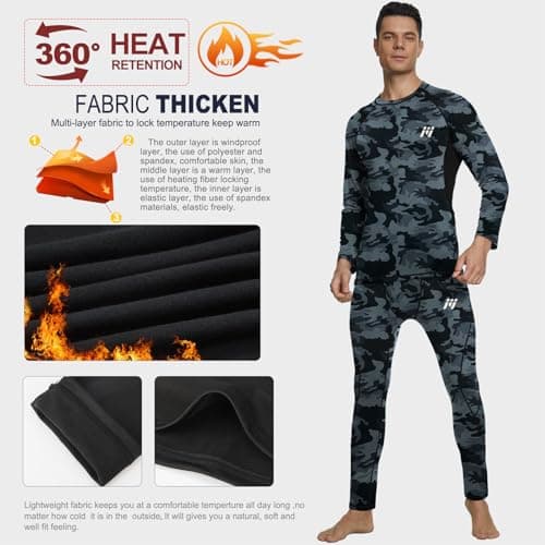 MEETWEE Men’s Thermal Underwear Set, Winter Long Sleeve Base Layer Quick Dry Long Johns Compression Suit for Workout Skiing Running Hiking — view 3