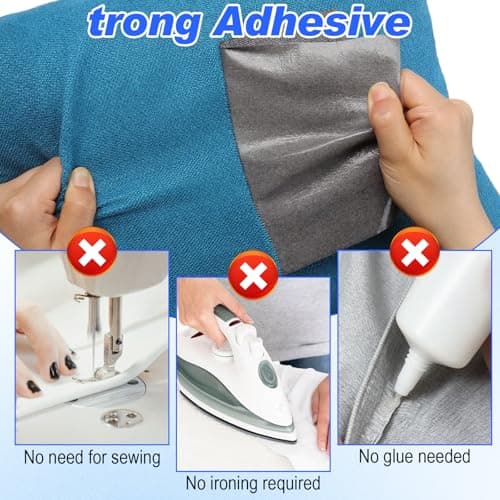 2Pcs 8x11 Inch Fabric Patches Self-Adhesive Linen Repair Patches Dark Grey Couch Patch Repair Fabric Durable Fabric Repair Tape for Furniture Couch Sofa Tote Bag Car Seat — view 6