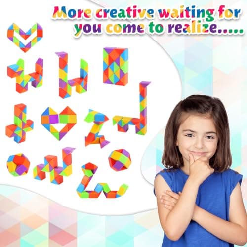 WEARXI 20 Packs 24 Blocks Magic Snake Cube, Party Bag Fillers for Kids — view 4