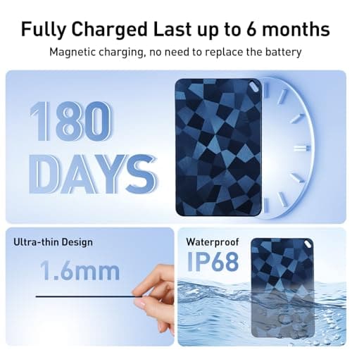 Rechargeable Wallet Tracker Card for Android or iOS, 1.6 mm Ultra Slim, Works with Apple Find My Compitable with Google Find Hub App, Smart Card for Passports/Luggage/Keys/Backpack — view 4
