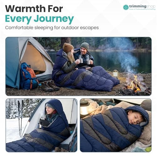 Trimming Shop 4 Season Waterproof Backpacking Sleeping Bag 6ft - Navy — view 3