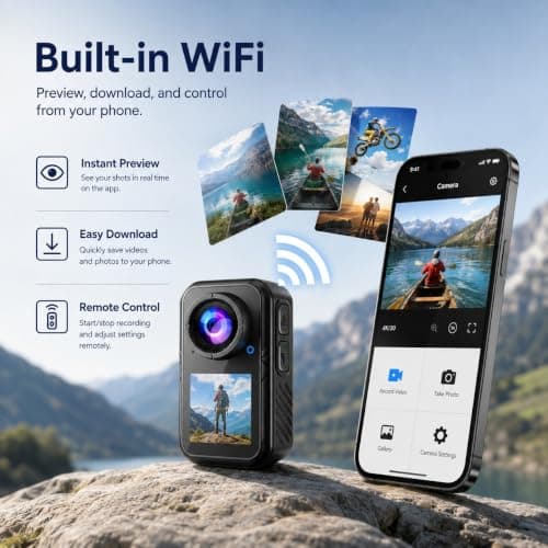 SOPPY 4K Magnetic Action Camera, Wearable Camera with Dual Touch Screens — view 6