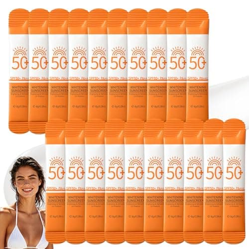 20 Pack Sunscreen SPF 50+, Mini Sun Cream for Face & Body, Travel Size Sunscreen Without White Cast, for Face & Body, Waterproof, Lightweight UV Protection for Daily Use, 8g per piecec