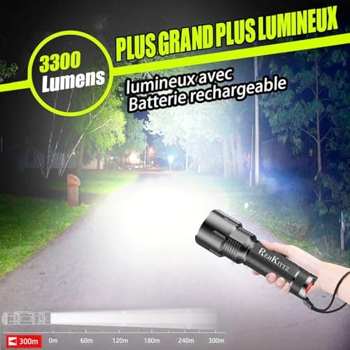 REHKITTZ LED Torch, 3300 Lumens, Super Bright — view 2