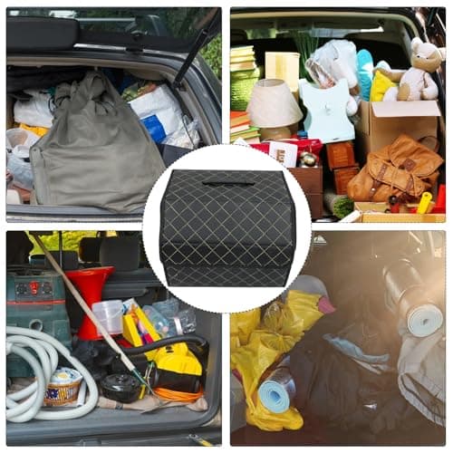 PRETYZOOM Foldable Vehicle Trunk Leather Storage Box for Car Organising — view 5