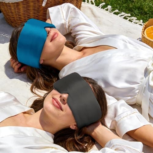 HIDOLL Blackout Silk Sleep Eye Mask for Women Men 100% Natural Mulberry — view 5