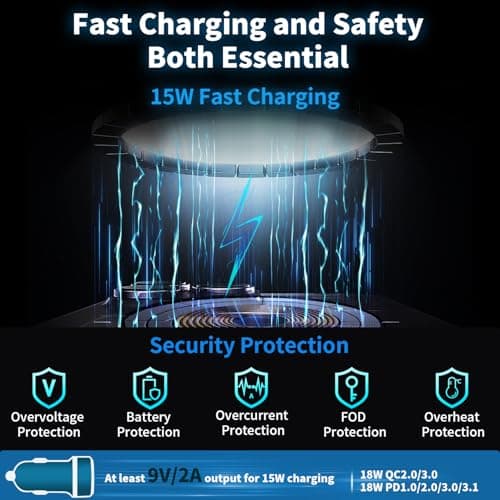 Mag-safe Car Charger Mount,15W Fast Charging, Wireless Car Charger Magnetic Car Phone Holder Air Vent Mount for iPhone 17/16/15/14/13/12/Pro/Plus/Max, for Samsung Galaxy S25/24/23/22/21/20+ Ultra — view 3