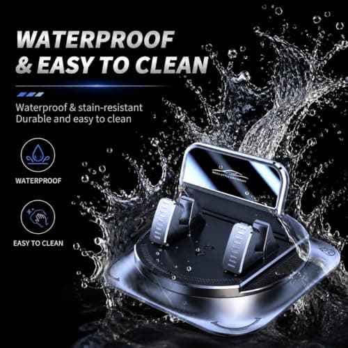Woeetuop Car Phone Holder for Car, 360° Dashboard Phone Mount with Auto Lock, Anti-Slip Adhesive Base & Mirror Panel, Rotatable Mobile Phone Holder for Navigation, Most Smartphones — view 4