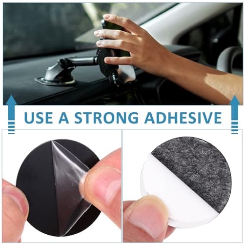 UKCOCO 40 mm Magnetic Phone Plate 20-Pack, 0.08 In Ultra-Thin Self-Adhesive Metal Discs for Car Vent & Dashboard Mounts, Secure Hold for All Phones & Cases — view 4
