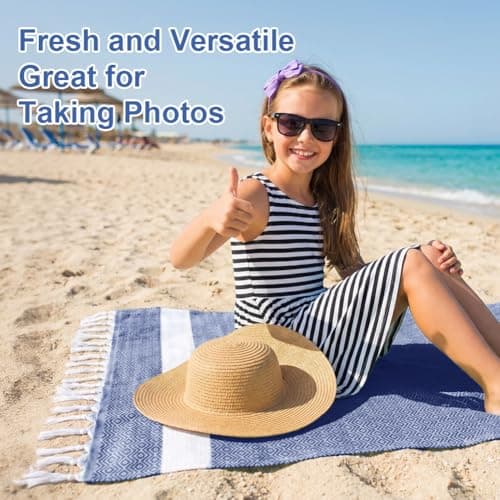 AOOTE Turkish Beach Towel, 100×180cm Turkish Cotton Beach Towel, Sand-Free Beachs Towels & Blanket, Lightweight Absorbent Quick Dry, Sand Free Towels for Swimming, Bath, Gym and Travel, Dark Blue — view 6