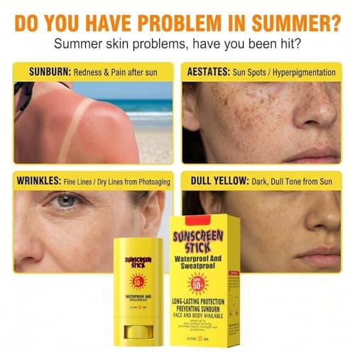 Sunscreen Stick,Sunscreen Stick SPF 50+,SPF 50 Su/nscreen for Face & Body,Non Greasy Waterproof Suns/creen St/ick,Long Lasting Face Sun Cream with Centella,Su/nscreen Fa/ce Protection from UV Damage — view 5
