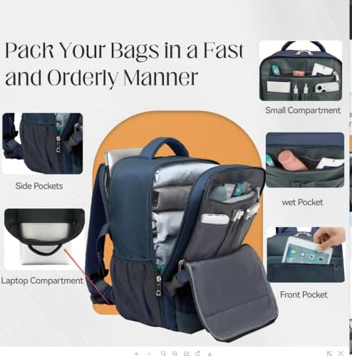 Xkdoai for Ryanair Cabin Bags 40x30x20 24L Underseat Backpack Hand Luggage — view 6