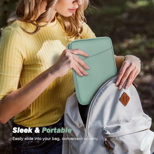 MoKo 6-7" eReader Sleeve Bag for iPad Mini 7 (A17 Pro)/6/5/4/3/2, 7" ereader Colorsoft Signature Edition, 6" ereader 11th/10th/8th Gen, 6.8" ereader Paperwhite 11th/10th Gen 2021/2018, Bodhi Green — view 5