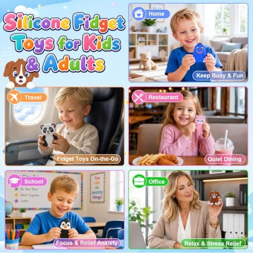 Animal Sensory Fidget Toys for Kids Autism ADHD, Textured Silicone Fidgets — view 5