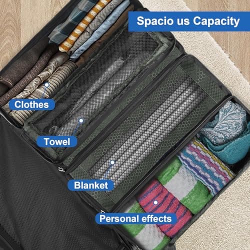 Olosar Suitcase Organizer, Travel Luggage Organizer, Portable, Hanging Travel Shelves, Foldable, Hanging Packing Cubes for Hand Luggage, Dark Grey, M — view 5