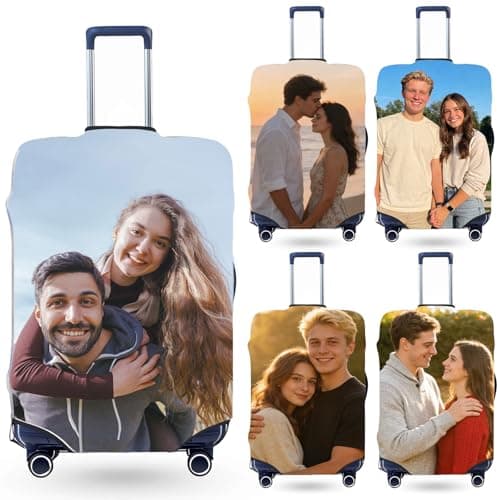 Personalised Suitcase Cover |Custom Luggage Cover with Photo/Text/Logo