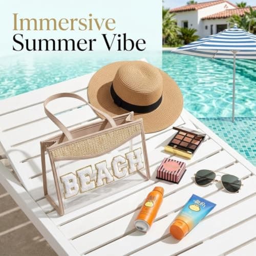 Clear Beach Makeup Bag 26x14x6cm PVC Waterproof Pouch 1 Pack — view 5