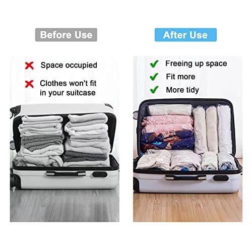 KEYRI 6 PCS Travel Roll Up Storage Bags - Vacuum Compression Bags for Suitcases, Bedding - No Pump Needed - 60 x 40 cm (6 Pieces) — view 6