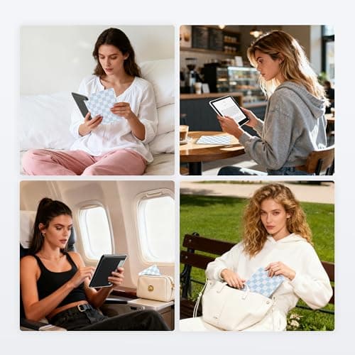 Litvana Detachable Magnetic Case for 6.8" Kindle Paperwhite (11th Generation-2021) and Kindle Paperwhite Signature Edition, Slim PU Shell Cover Case with Auto Wake/Sleep, Blue and White Checkerboard — view 5