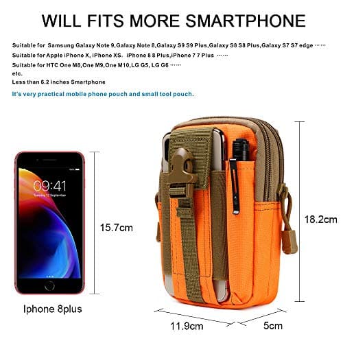 flintronic Tactical Waist Bags, Universal Outdoor Waist Bag | Molle EDC Pouch + Outdoor Hook | Utility Gadget Waist Bag with Cell Phone Holster for Sports, Hiking, Camping, Traveling — view 2