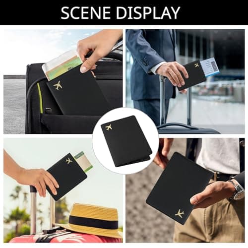 ILIYAH PU Leather Passport Holder Cover for Women Men Credit Cards Boarding Passes Travel Wallet Case(Black) — view 5
