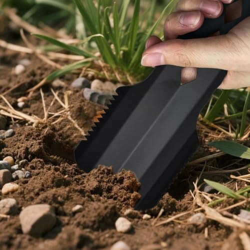 Kclkda Ultralight Metal Camping Backpacking Trowel Serrated Design Black — view 5