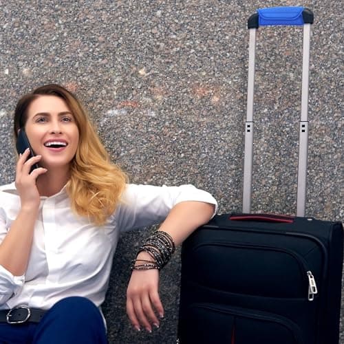 LALAFINA Luggage Handle Wraps Protective Sleeve Neoprene Lightweight and Comfortable with Blue Soft Suitcase Handle Covers for Travel and Business Trips Designed for Flight Attendants — view 5