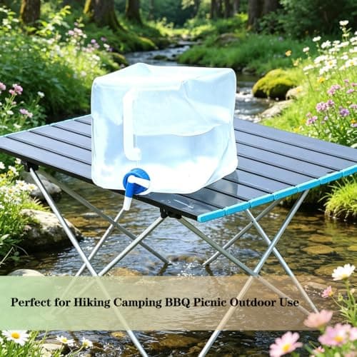 TBIBINWP Water Container, 5L/10L/15L/20L Portable Collapsible Water Carrier with Spigot, Large Capacity, BPA Free & Foldable Water Bucket, Perfect for Hiking Camping BBQ Picnic Outdoor Use (15L) — view 3