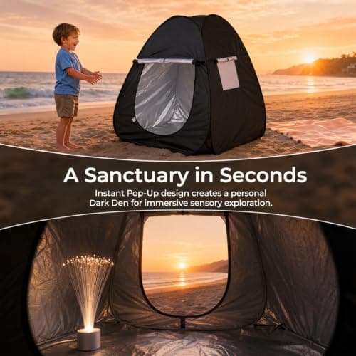 1 Pack Sensory Tent, Pop Up Blackout Tent for Kids with Travel Carry Bag — view 6