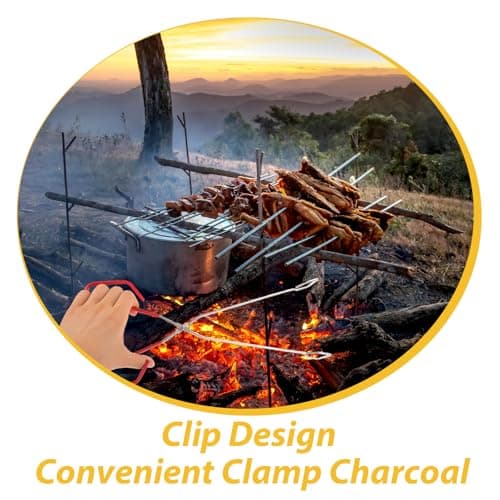 Extended Stainless Steel Charcoal Tongs for BBQ and Picnic Use — view 3