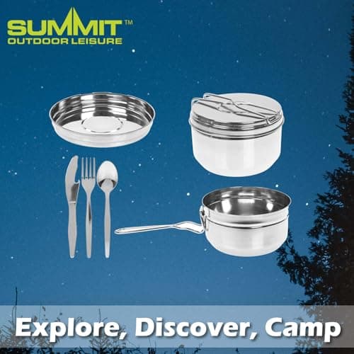 VFM e-Store - Tiffin Tin Stainless Steel Sectioned Hot Cold Food - Camping, Travel Holiday Accessories for Summer - 16cm X 16cm 6 Piece Set — view 3