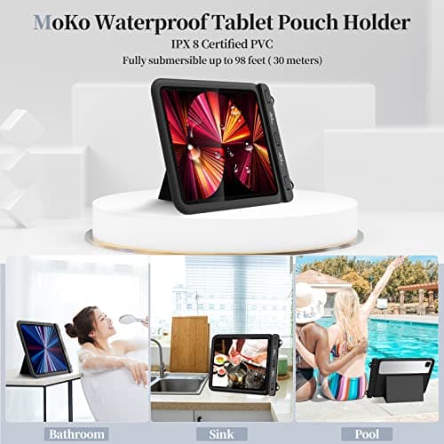 MoKo Waterproof Tablet Case with Foldable Stand, up to 12 Inches — view 2