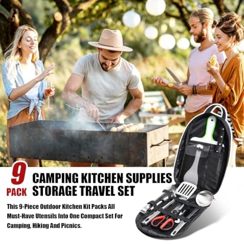 Outdoor Cookware 9-Piece Set Camping BBQ Utensil Kit — view 4